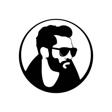 hipster kafası biçimlendirildi, vektör illüstrasyonu, düz stil