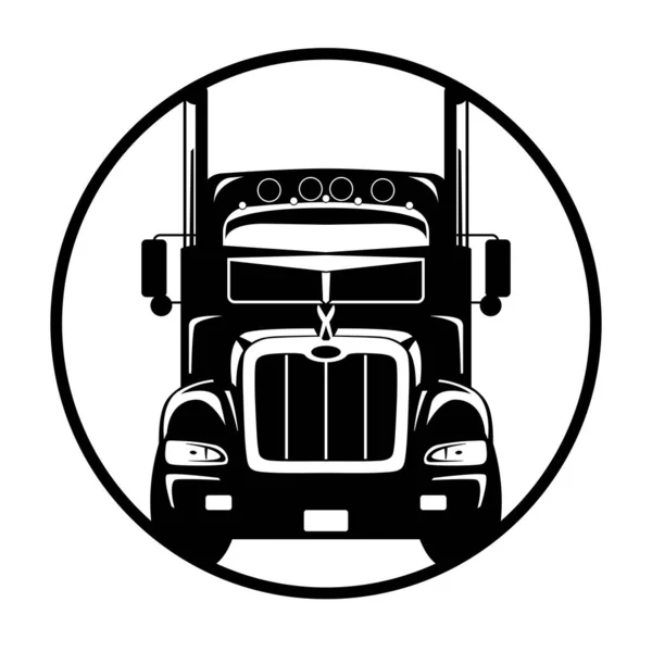 Semi Camion Vue Face Style Plat Illustration Vectorielle Vecteur En Vente