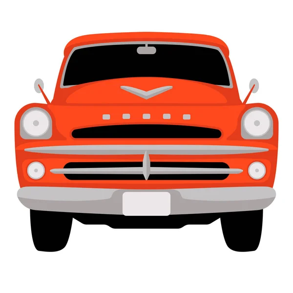 Viejo Coche Americano Vintage Ilustración Del Vector Estilo Plano Vista — Vector de stock