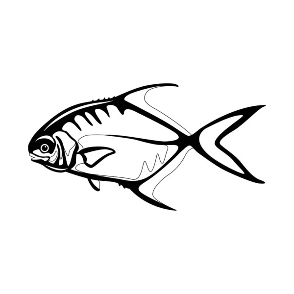 Permettre Aux Poissons Illustration Vectorielle Style Plat Vue Latérale Dessin — Image vectorielle