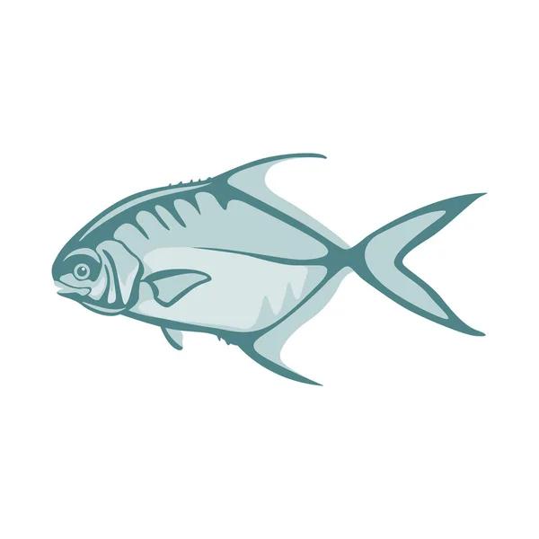 Permettre Aux Poissons Illustration Vectorielle Style Plat Vue Latérale Dessin — Image vectorielle