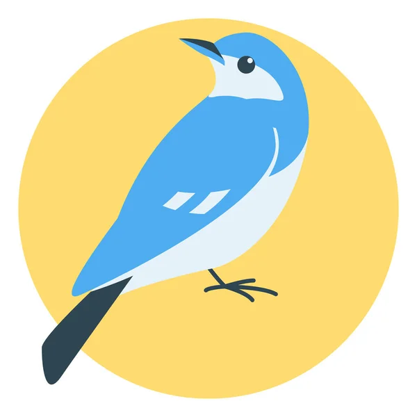 Голубая Птица Векторная Иллюстрация Плоский Стиль Вид Сбоку — стоковый вектор