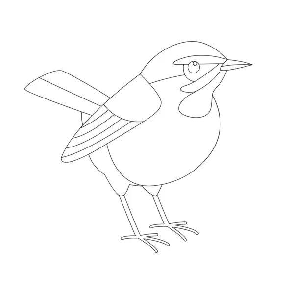 Flycatcher Pássaro Desenho Forro Ilustração Vetorial Visão Lateral — Vetor de Stock