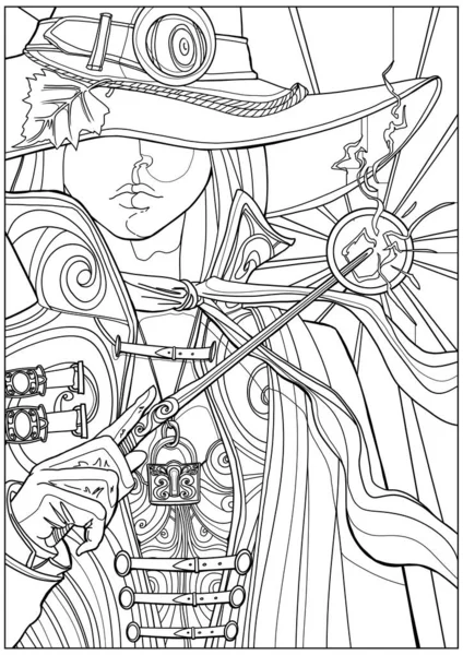 Coloring Pages For Adults Girl Shaman With A Flute With A Skull On The Head 206714400 Larastock
