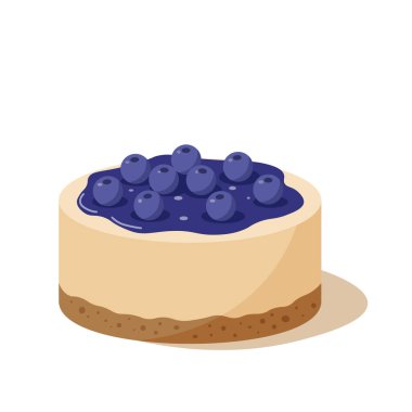 blueberry cheesecake vector design. blueberry cake flat design. simple cake icon