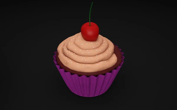 Cupcake φωτογραφία 3d — Φωτογραφία Αρχείου