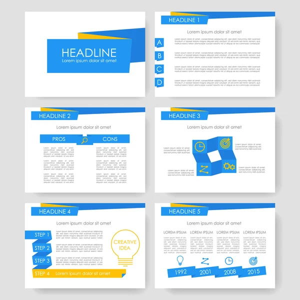 Elementos infográficos azules para plantillas de presentación . — Vector de stock