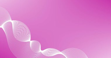 Pembe ve beyaz çizgiler ve dalga vektörü illüstrasyonuna sahip soyut arkaplan