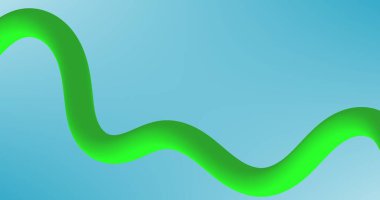 Mavi arkaplan vektör illüstrasyon tasarımında soyut yeşil dalga