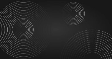Daireler ve çizgiler Vektör illüstrasyon tasarımlı soyut siyah arkaplan