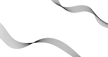 Beyaz zemin üzerinde Siyah ve Beyaz Soyut gri dalga çizgisi Modern teknoloji arka plan çizimi