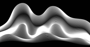 Siyah arkaplan üzerindeki Dinamik Soyut Çizgilerden Dağ Resimleri