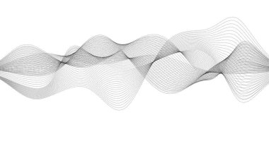 Beyaz arkaplan vektör illüstrasyonunda soyut dalga parçacıkların Kara Dalgası