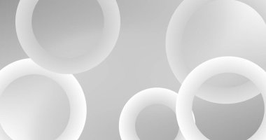 Boş Boşlukta gümüş halkaları olan beyaz soyut arkaplan