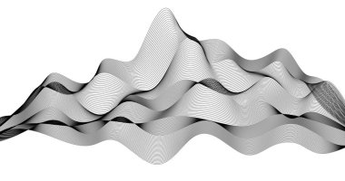 Boş uzay coğrafya tasarımı Vektör illüstrasyonunda siyah dalga çizgileri olan soyut arkaplan