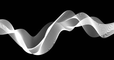 Bilim Tasarımı için Siyah beyaz ses dalgalarıyla soyut arkaplan
