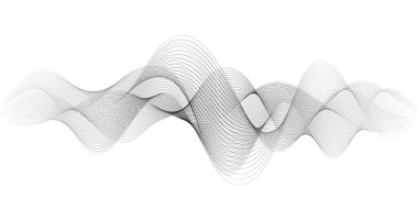 Horizon siyah Soyut Kaybolan Kaotik Ses dalgaları beyaz arka planda Teknoloji Tasarımı