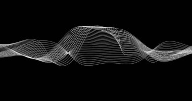 Bilim ve Teknoloji Konsepti için siyah arkaplan üzerine radyo sinyali dalgası