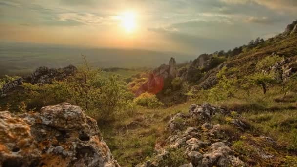 Wieczorem timelapse z skał — Wideo stockowe