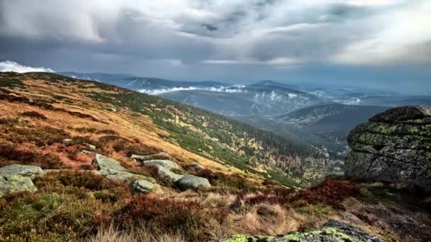 Cudownie Piękny Czeski Krajobraz Piękna Przyroda Widokiem Góry Czas Upływa — Wideo stockowe
