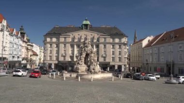 Çek Cumhuriyeti 'nde Coronavirus hastalığı sırasında (Covid-19) Brno şehrinin boş sokakları.