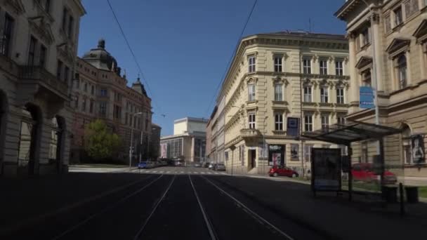 Calles Vacías Ciudad Brno Durante Enfermedad Coronavirus 2019 Covid República — Vídeo de stock