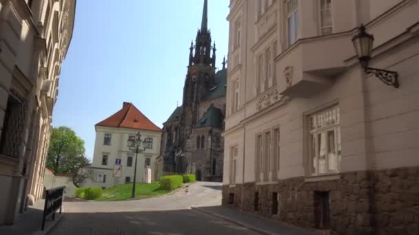 Çek Cumhuriyeti Nde Coronavirus Hastalığı Sırasında Covid Brno Şehrinin Boş — Stok video