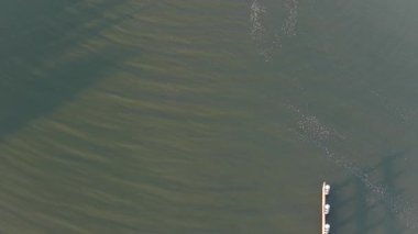 Aqueduct Veluwemeer, Harderwijk yakınlarındaki Veluwe Gölü 'nde..