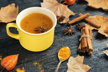 Zerdeçal ve tarçınlı sağlıklı içecek