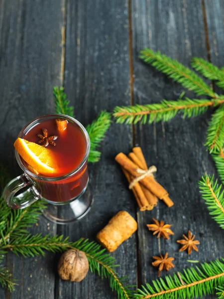 Glühwein Glas Mit Hausgemachtem Rotwein — Stockfoto