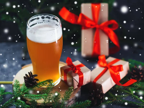 Vaso Cerveza Artesanal Navidad — Foto de Stock