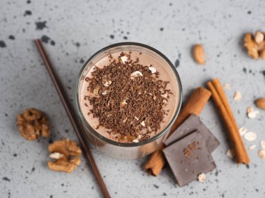 Çikolatalı süt, kakao fındıklı tarçınlı.