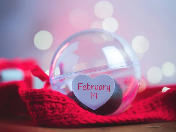 Februar Ein Luftballon Mit Hausgemachter Schokolade Und Einem Herz Mit — Stockfoto