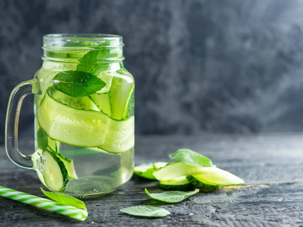 Cucumber water with mint. Summer refreshing detox drink
