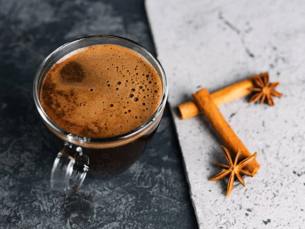 Cup Espresso Two Tone Concrete Background —  Fotos de Stock