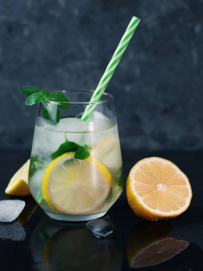 Yaz ferahlatıcı soğuk limonata Mojito kapanıyor.