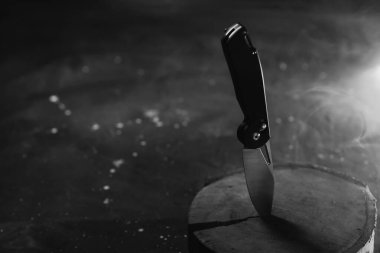 Katlanan siyah beyaz fotoğraf, boşluğu kopyala