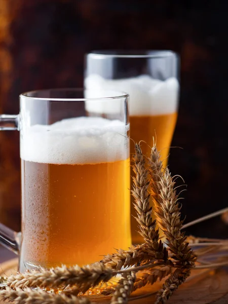 Mug Glass Cold Wheat Beer Close — Stock Photo, Image