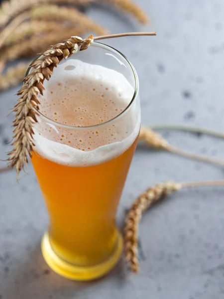 Glass Wheat Beer Top View — Stock Photo, Image