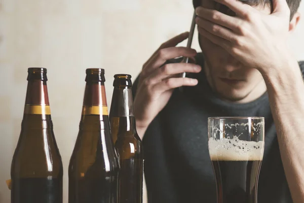 Concept Alcoholism Young Man — Stock Photo, Image