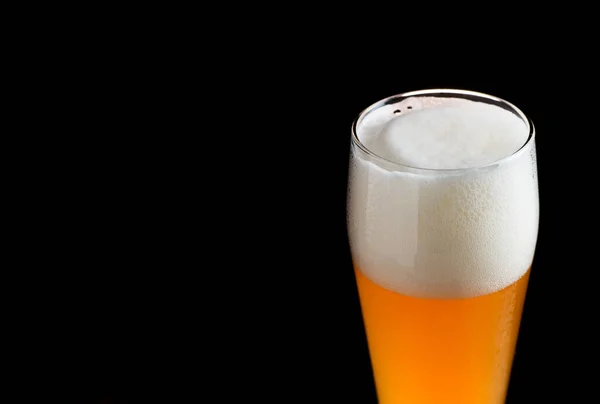 Glass Wheat Beer Dark Background Close Copyspace — Stock Photo, Image