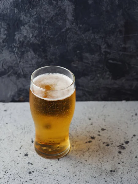 Glass Light Beer Dark Background — Stock Photo, Image