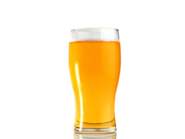 Bicchiere Birra Leggera Isolato Sfondo Bianco — Foto Stock