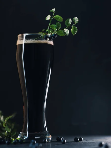 Craft Donker Bier Stout Met Bosbessen — Stockfoto