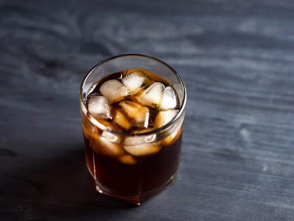 Cold Brew Coffee Ice Cubes Black Table Close — Photo