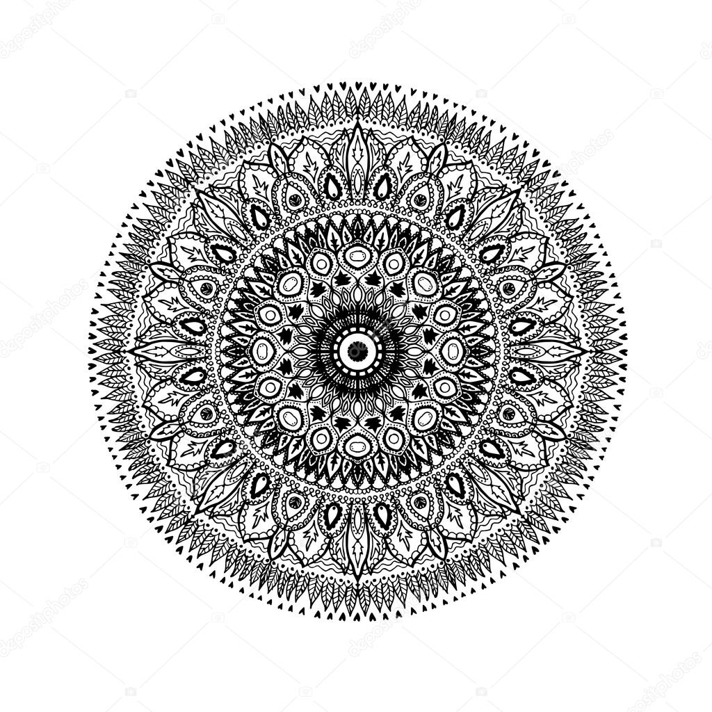 Outline Mandala for coloring book Decorative round ornament Anti stress therapy pattern