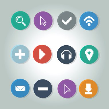 Renkli simgeler apps piksel Illustration. Renkli piksel apps simgelerin vektör.