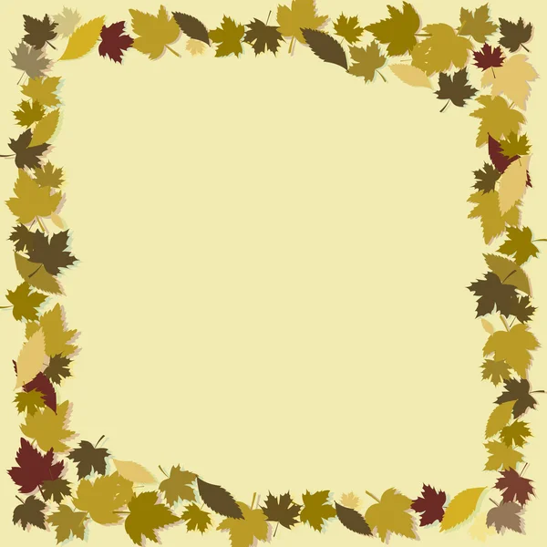 Frame with leafs. Vector of brown frame with leafs. — Stock Vector