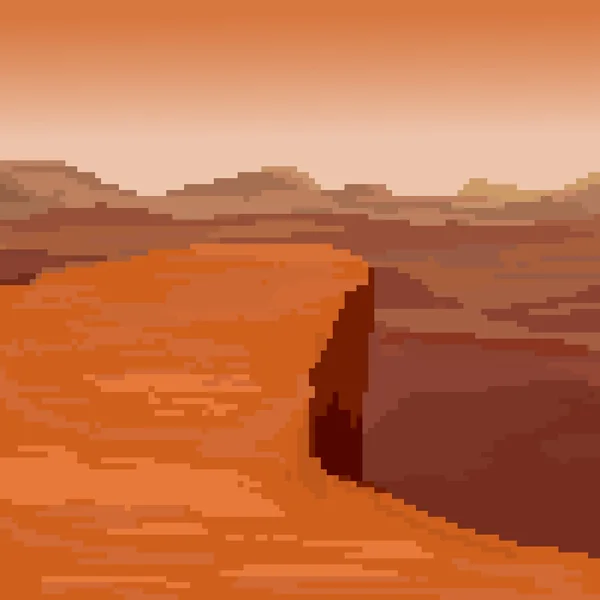 Piksel sanat çöl Illustration. Vektör piksel sanat Sands.