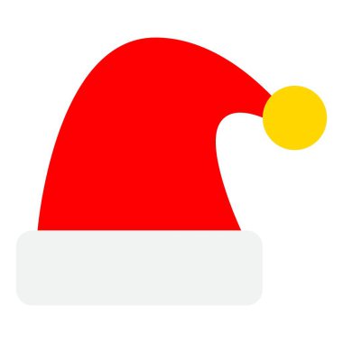 Beyaz kenarlı ve ponponlu kırmızı Noel Baba şapkası.